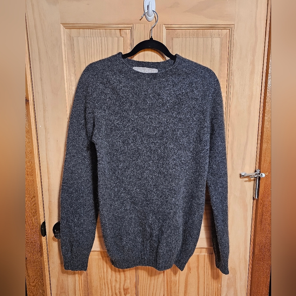 Bosie Mens Luxury Seamless Cashmere Shetland Saddle Shoulder Sweater-Medium